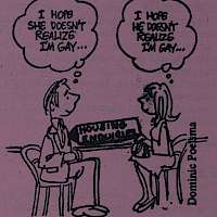 Cartoon: "Hope she doesn't realise I'm gay…"